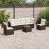 Set canapele de grădină cu perne, 7 piese, negru, poliratan GartenMobel Dekor