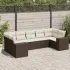 Set canapele de grădină cu perne, 7 piese, negru, poliratan GartenMobel Dekor