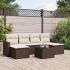 Set canapele de grădină cu perne, 7 piese, negru, poliratan GartenMobel Dekor