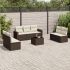 Set mobilier de grădină cu perne, 8 piese, negru, poliratan GartenMobel Dekor