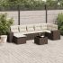 Set mobilier de grădină cu perne, 8 piese, negru, poliratan GartenMobel Dekor