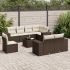 Set mobilier de grădină cu perne, 9 piese, negru, poliratan GartenMobel Dekor