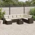 Set mobilier de grădină cu perne, 9 piese, negru, poliratan GartenMobel Dekor