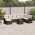 Set mobilier de grădină cu perne, 9 piese, negru, poliratan GartenMobel Dekor
