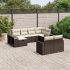 Set canapele de grădină cu perne, 11 piese, negru, poliratan GartenMobel Dekor