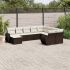 Set canapele de grădină cu perne, 10 piese, negru, poliratan GartenMobel Dekor