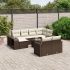 Set canapele de grădină cu perne, 11 piese, negru, poliratan GartenMobel Dekor