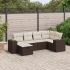 Set canapele de grădină cu perne, 7 piese, negru, poliratan GartenMobel Dekor