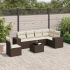 Set canapele de grădină cu perne, 7 piese, negru, poliratan GartenMobel Dekor