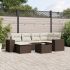 Set canapele de grădină cu perne, 7 piese, negru, poliratan GartenMobel Dekor