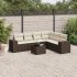 Set canapele de grădină cu perne, 7 piese, negru, poliratan GartenMobel Dekor