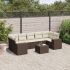 Set mobilier de grădină cu perne, 8 piese, negru, poliratan GartenMobel Dekor