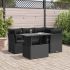 Set mobilier de grădină cu perne, 5 piese, negru, poliratan GartenMobel Dekor