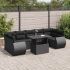 Set mobilier de grădină cu perne, 8 piese, negru, poliratan GartenMobel Dekor