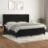 Pat box spring cu saltea, gri deschis, 200x200 cm, catifea GartenMobel Dekor