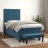 Pat box spring cu saltea, roz, 90x200 cm, catifea GartenMobel Dekor