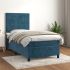 Pat box spring cu saltea, gri închis, 90x200 cm, catifea GartenMobel Dekor