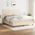 Pat continental cu saltea, crem, 140x200 cm, material textil GartenMobel Dekor
