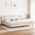 Pat box spring cu saltea, crem, 200x200 cm, textil GartenMobel Dekor