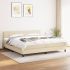 Pat box spring cu saltea, gri închis, 200x200 cm, textil GartenMobel Dekor
