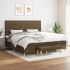 Pat box spring cu saltea, gri deschis, 200x200 cm, textil GartenMobel Dekor