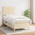 Pat box spring cu saltea, crem, 80x200 cm, textil GartenMobel Dekor