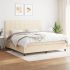 Pat continental cu saltea, crem, 180x200 cm, textil GartenMobel Dekor