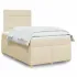Pat box spring cu saltea, crem, 120x200 cm, textil GartenMobel Dekor