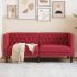 Canapea Chesterfield cu 2 locuri, cappuccino, piele ecologică GartenMobel Dekor