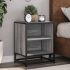 Noptiera din stejar maro 40x31x50 cm lemn prelucrat si metal GartenMobel Dekor