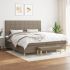 Pat box spring cu saltea, gri taupe, 90x190 cm, textil GartenMobel Dekor