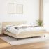 Pat continental cu saltea, gri deschis, 160x200 cm, textil GartenMobel Dekor