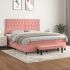 Pat box spring cu saltea, gri închis, 160x200 cm, catifea GartenMobel Dekor