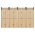 Set feronerie pentru ușă glisantă, negru, 183 cm, oțel GartenMobel Dekor