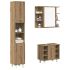 Set mobilier de baie, 3 piese, negru, lemn prelucrat GartenMobel Dekor