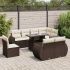 Set mobilier de grădină cu perne, 9 piese, negru, poliratan GartenMobel Dekor