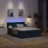 Pat otoman cu saltea și LED-uri albastru 100x200 cm țesătură GartenMobel Dekor