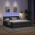 Cadru de pat otoman cu saltea Taupe 160x200cm Material GartenMobel Dekor