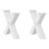 Picioare măsuță cafea în formă de X 2 buc alb 70x(42-43)cm oțel GartenMobel Dekor