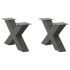 Picioare măsuță cafea în formă X 2 buc Negru 60x(30-31) cm Oțel GartenMobel Dekor