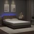 Cadru de pat cu lumini LED cappuccino 80x200 cm piele ecologică GartenMobel Dekor