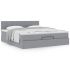 Cadru de pat otoman cu saltea țesătură gri deschis 80x200cm GartenMobel Dekor