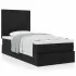 Cadru de pat otoman cu saltea țesătură neagră 160x200cm GartenMobel Dekor