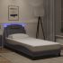 Cadru de pat cu lumini LED, gri, 180x200 cm, piele ecologică GartenMobel Dekor