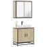 Set mobilier de baie, 2 piese, gri sonoma, lemn prelucrat GartenMobel Dekor