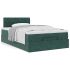 Cadru de pat otoman cu saltea catifea verde închis 90x200cm GartenMobel Dekor