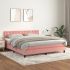Pat box spring cu saltea, roz, 80x200 cm, catifea GartenMobel Dekor
