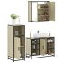 Set mobilier de baie, 3 piese, gri sonoma, lemn prelucrat GartenMobel Dekor