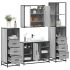 Set de mobilier de baie 4 piese Lemn stratificat gri Sonoma GartenMobel Dekor