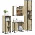 Set de mobilier de baie din 4 piese din lemn de stejar maro GartenMobel Dekor